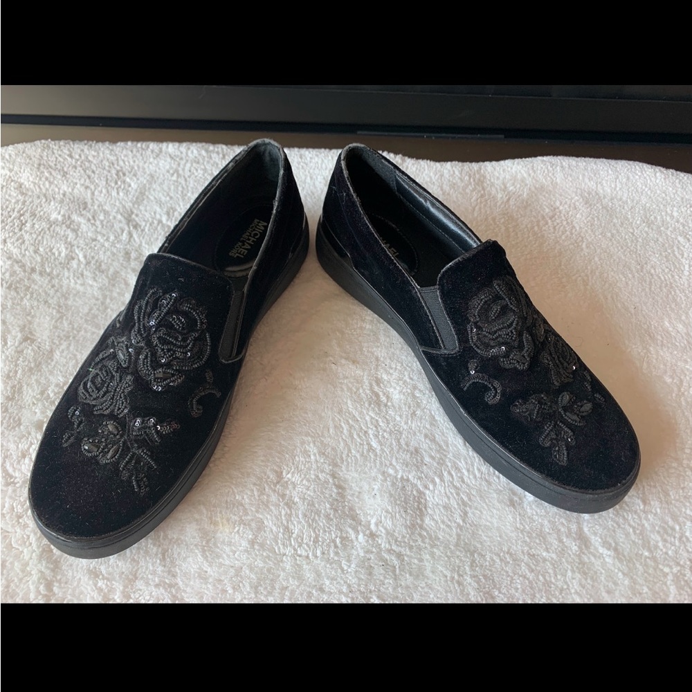 MICHAEL Michael Kors Black Floral Slip-On Sneakers